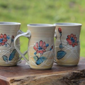 Handpainted Zinnia- Mug