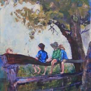 Safe on the rail-Original Acrylic painting