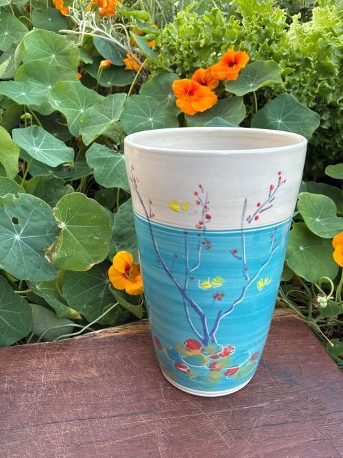 Blossum and Butterflies - Hand made Pottery