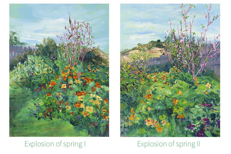 Diptych- Explosion of spring I & II — Fine Art Reproductions